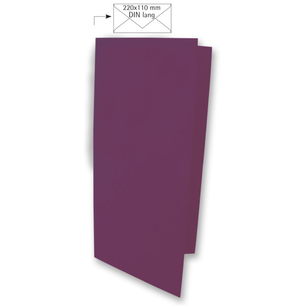 Karte DIN Lang, uni, FSC Mix Credit, purple velvet, 210x210mm, 220g/m2