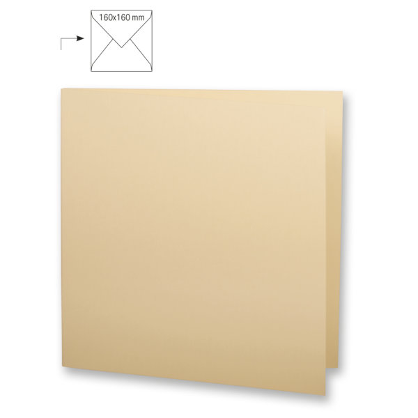 Karte quadr.,doppelt,uni,FSC Mix Credit, beige, 150x300mm, 220g/m2