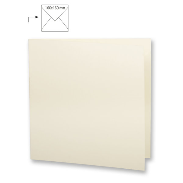 Karte quadr.,doppelt,uni,FSC Mix Credit, elfenbein, 150x300mm, 220g/m2