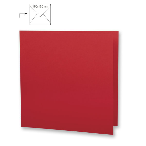 Karte quadr.,doppelt,uni,FSC Mix Credit, kardinalrot, 150x300mm, 220g/m2