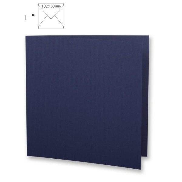 Karte quadr.,doppelt,uni,FSC Mix Credit, nachtblau, 150x300mm, 220g/m2