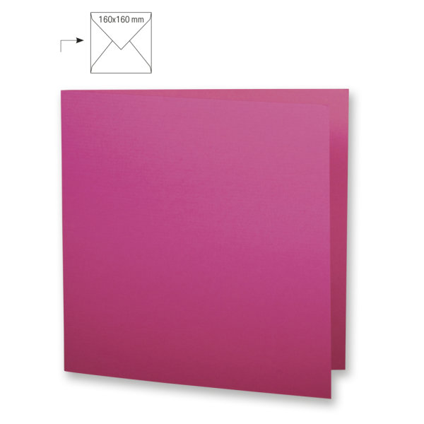 Karte quadr.,doppelt,uni,FSC Mix Credit, pink, 150x300mm, 220g/m2