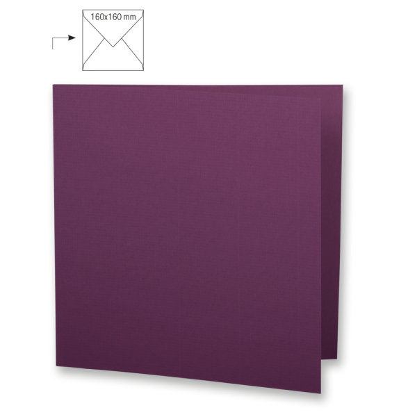 Karte quadr.,doppelt,uni,FSC Mix Credit, purple velvet, 150x300mm, 220g/m2