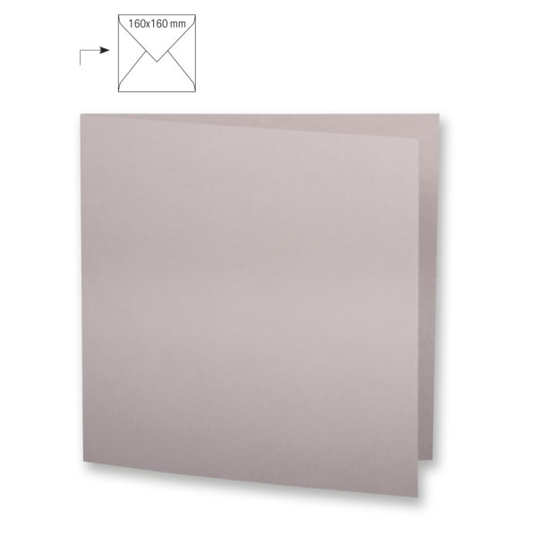 Karte quadr.,doppelt,uni,FSC Mix Credit, taupe, 150x300mm, 220g/m2