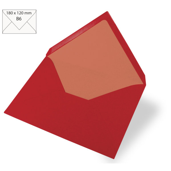 Kuvert B6, uni, FSC Mix Credit, kardinalrot, 180x120mm, 90g/m2