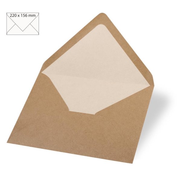 Kuvert C6, kraft, FSC Recycled Credit, kraft, 156x110mm, 90g/m2