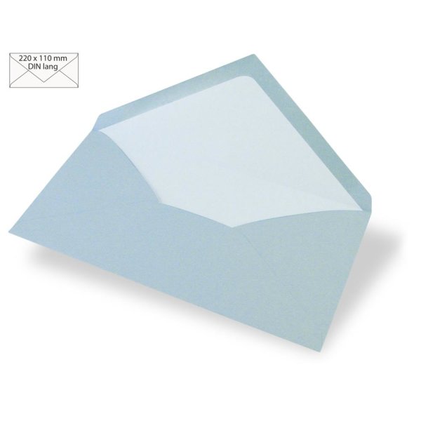 Kuvert DIN Lang, uni, FSC Mix Credit, babyblau, 220x110mm, 90g/m2