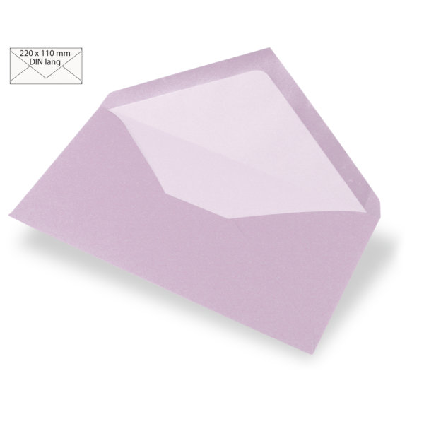 Kuvert DIN Lang, uni, FSC Mix Credit, flieder, 220x110mm, 90g/m2