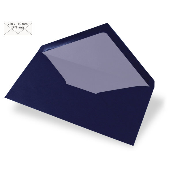 Kuvert DIN Lang, uni, FSC Mix Credit, nachtblau, 220x110mm, 90g/m2