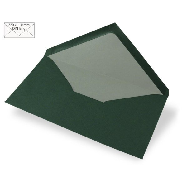 Kuvert DIN Lang, uni, FSC Mix Credit, piniengrün, 220x110mm, 90g/m2