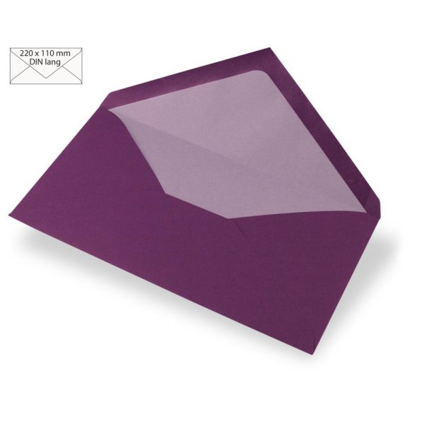 Kuvert DIN Lang, uni, FSC Mix Credit, purple velvet, 220x110mm, 90g/m2