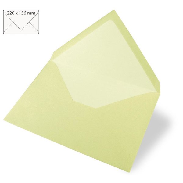 Kuvert für Karte A5 uni, FSC Mix Credit, pastellgrün, 220x156mm, 90g/m2