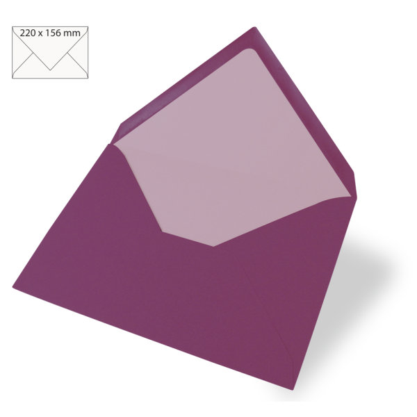 Kuvert für Karte A5 uni, FSC Mix Credit, purple velvet, 220x156mm, 90g/m2