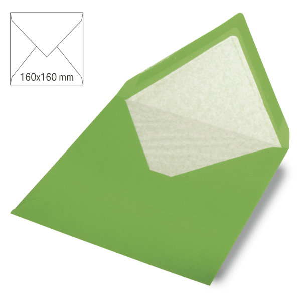Kuvert quadratisch, uni, FSC Mix Credit, immergrün, 160x160mm, 90g/m2