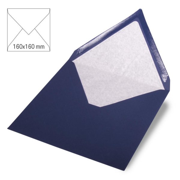 Kuvert quadratisch, uni, FSC Mix Credit, nachtblau, 160x160mm, 90g/m2