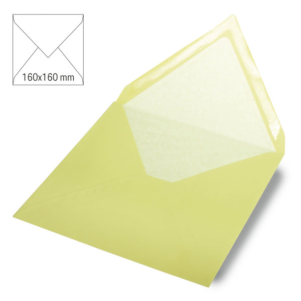 Kuvert quadratisch, uni, FSC Mix Credit, pastellgrün, 160x160mm, 90g/m2