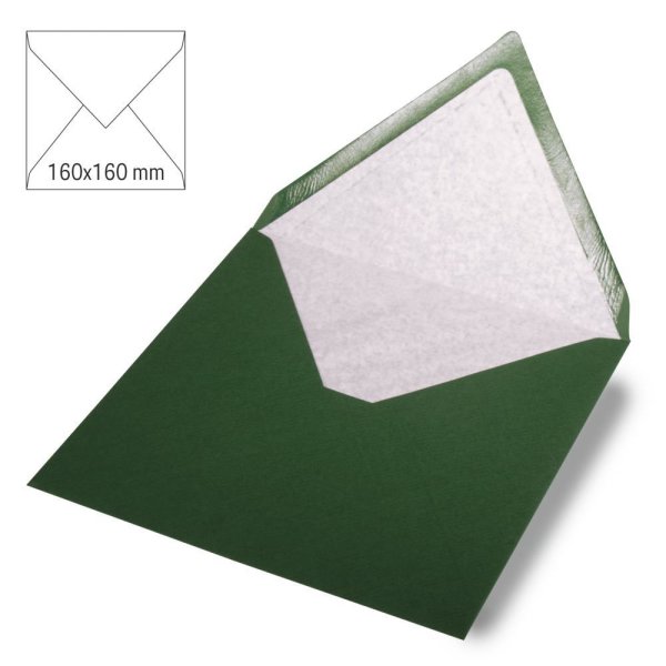 Kuvert quadratisch, uni, FSC Mix Credit, piniengrün, 160x160mm, 90g/m2