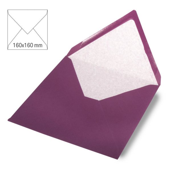 Kuvert quadratisch, uni, FSC Mix Credit, purple velvet, 160x160mm, 90g/m2