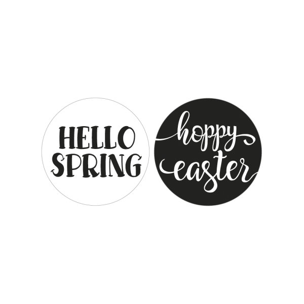 LabelsHello Spring,hoppy easter, 3cm ø, SB-Btl 2Stück