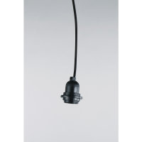 Lampenfassung m. Schalter,f. E27 Fassung, 180cm, m. Schraubring, SB-Btl 1Stück, schwarz