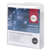Mini LED-Lichterkette m. Draht, weiss, 130cm, 10 Lichter,...