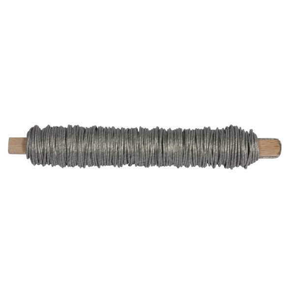 Papierdraht, 0,55mm ø, auf Holzwickel á 50g, SB-Btl 20m, silber matt