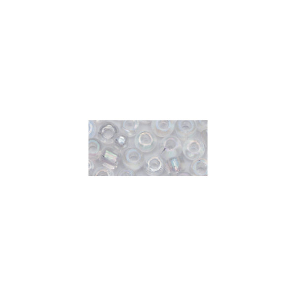 Rocailles, 2,6 mm ø, transp.gelüstert, Dose 17g, silber