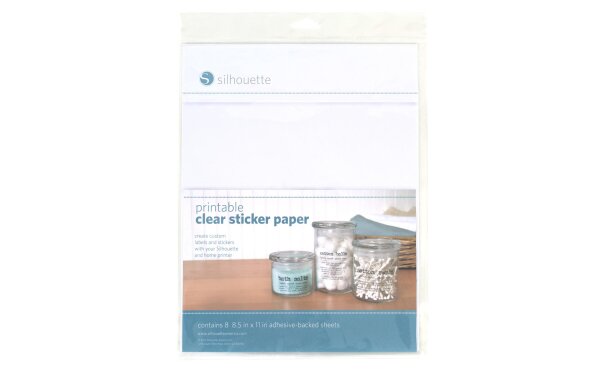 Silhouette Stickerpapier Set bedruckbar transparent