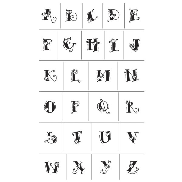 Silikon-Stempel, klar, ABC, 1 cm, SB-Karte 26 Buchstaben