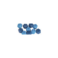 Silikonperlen Hexagon, 14mm ø, SB-Btl 10Stück, blau Töne