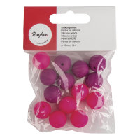 Silikonperlen, 15mm ø, SB-Btl 14Stück, pink Töne