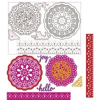 Sizzix Thinlits Set-, Hello Doily, SB-Blister 7Stück