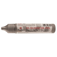 3-D Glasdecor-Pen, Flasche 30ml, silber