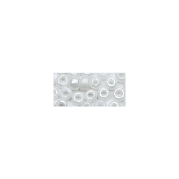 Rocailles, 2,6 mm ø, opak gelüstert, Dose 17g, weiss