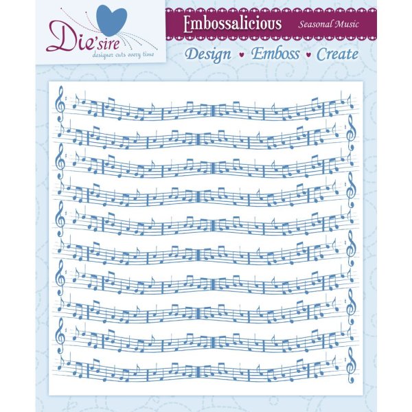 Embossing Schablone "Embossalicious Seasonal Music", 20.3 x 20.3cm