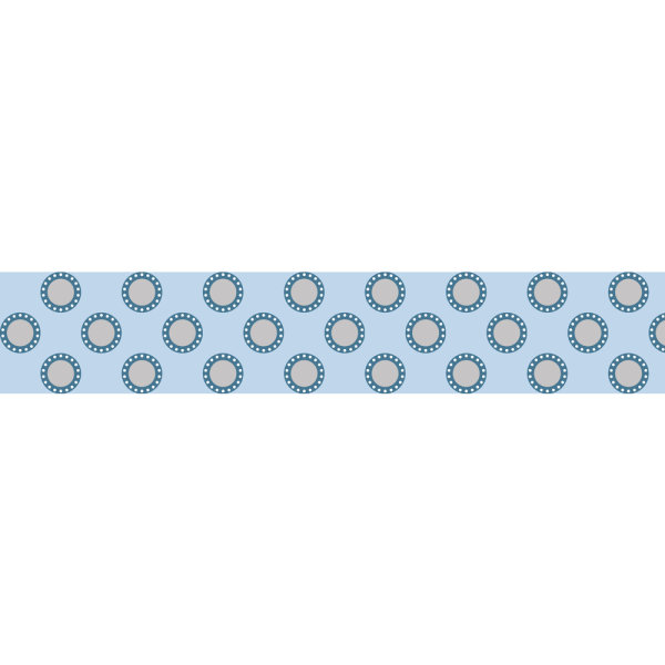 Washi Tape Kreise, 15mm, Rolle 15m, babyblau