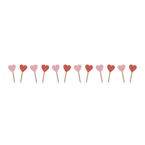 Washi Tape Sweet Hearts, 15mm, Rolle 10m