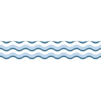 Washi Tape Wellen Linie, 15mm, Rolle 15m, babyblau