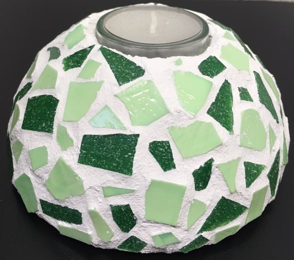 Teelichthalter Mosaik (grün)