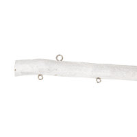 Holz-Ast zum Hängen mit Ösen, 1,5cm ø, 40cm, weiss gewischt