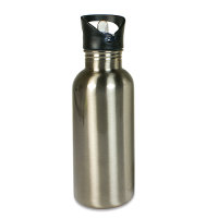 Edelstahl-Trinkflasche, 600 ml silber