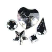 Acryl-Strasssteine zum Aufkleben, 3-12 mm, 5 Sorten, SB-Btl 58Stück, kristall