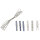 Holzklammern + Kordel ca. 1,5m, 4,5x0,6cm, blau/weiss, Box 12Stck