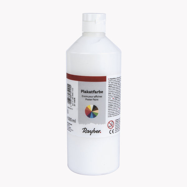 Plakatfarbe, Flasche 500 ml, weiss