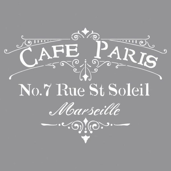 Schablone Café Paris, 30,5x30,5cm, SB-Btl 1Stück