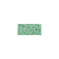 Silk-Bead Glas Rocailles, 4mm ø, Dose 120Stück, mintgrün