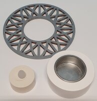 Kerzenhalter (weiss-Silber)