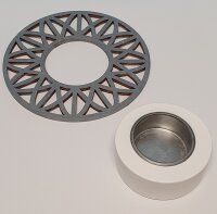 Kerzenhalter (weiss-Silber)