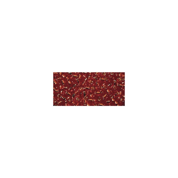 Premium-Rocailles, 2,2 mm , mit Silbereinzug, feuerrot, Dose 8g