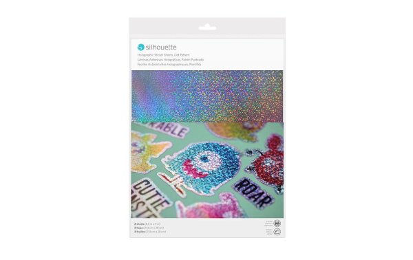 Silhouette Stickerpapier Holographic dots Silber
